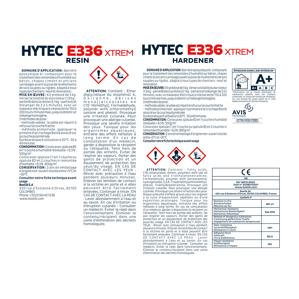 Barrière anti-remontée d'humidité sol souple/rigide Hytec E336 Xtrem - 5kg - BOSTIK - 30615716