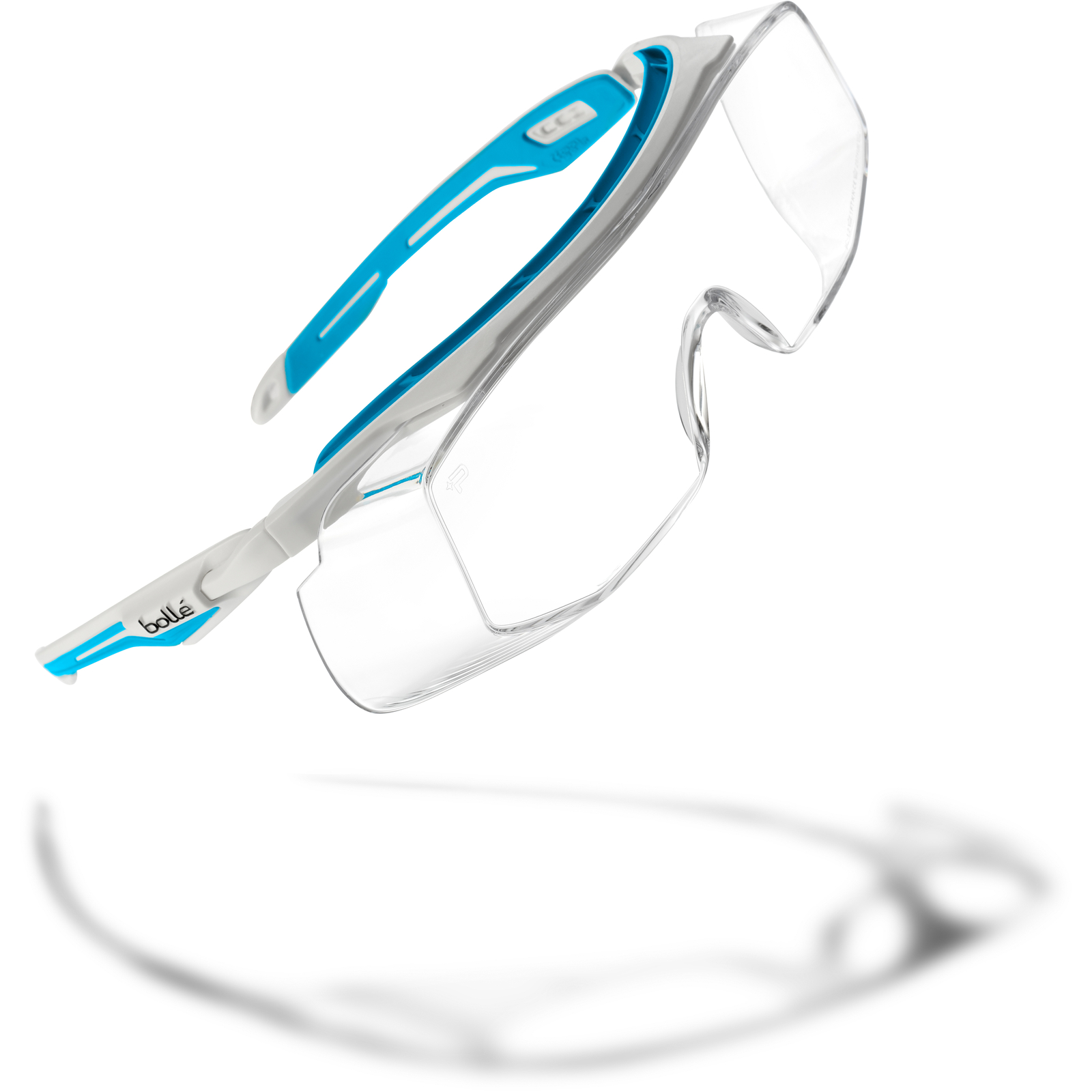 Surlunette incolore monture blanc/bleu TRYON OTG BOLLÉ SAFETY - PSOTRYO014