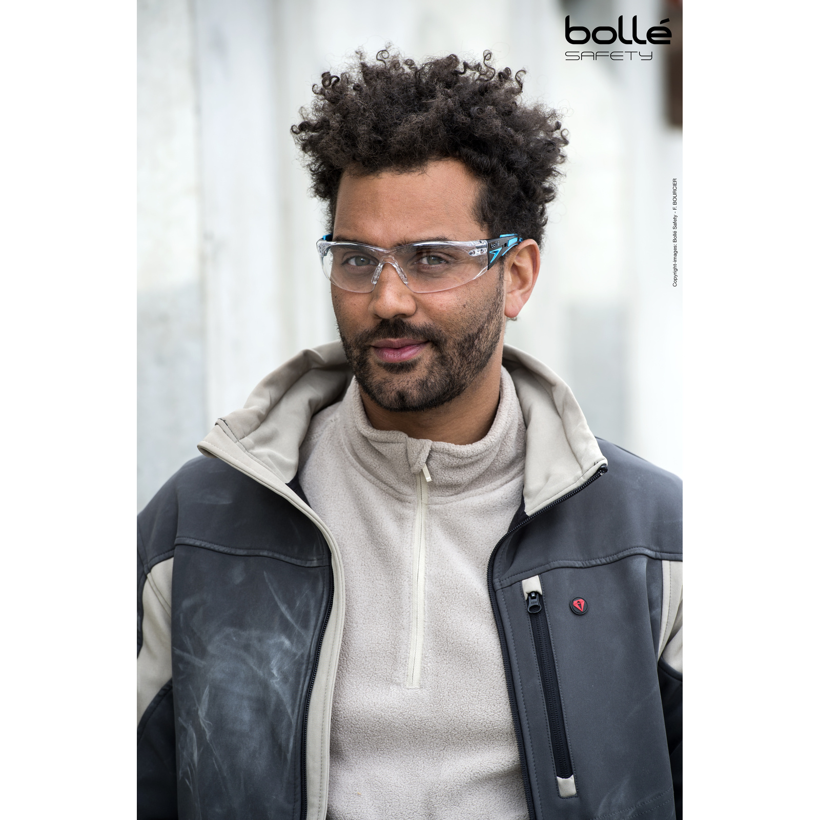 Lunette incolore monture noir/bleu RUSH+ BOLLÉ SAFETY - RUSHPPSIB