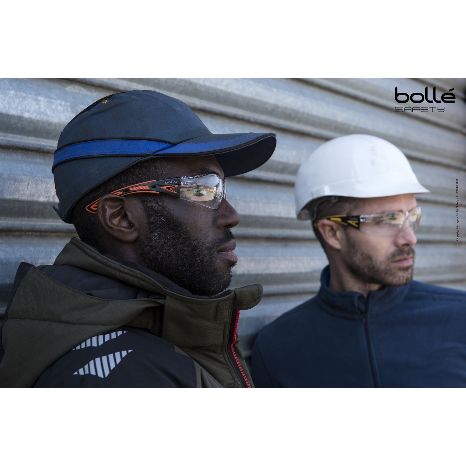 Lunette incolore monture noir/orange RUSH+ BOLLÉ SAFETY - RUSHPPSIO