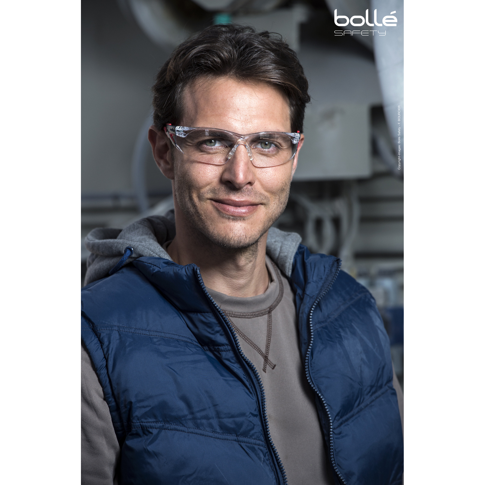 Lunette incolore monture noir/rouge RUSH+ BOLLÉ SAFETY - RUSHPPSI