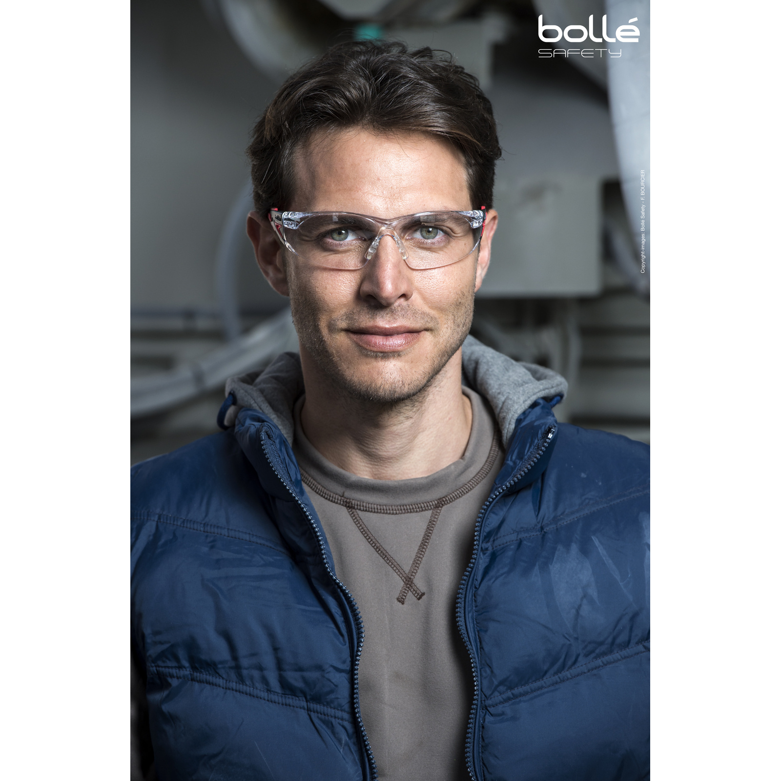 Lunette incolore monture noir/rouge RUSH+ BOLLÉ SAFETY - RUSHPPSI