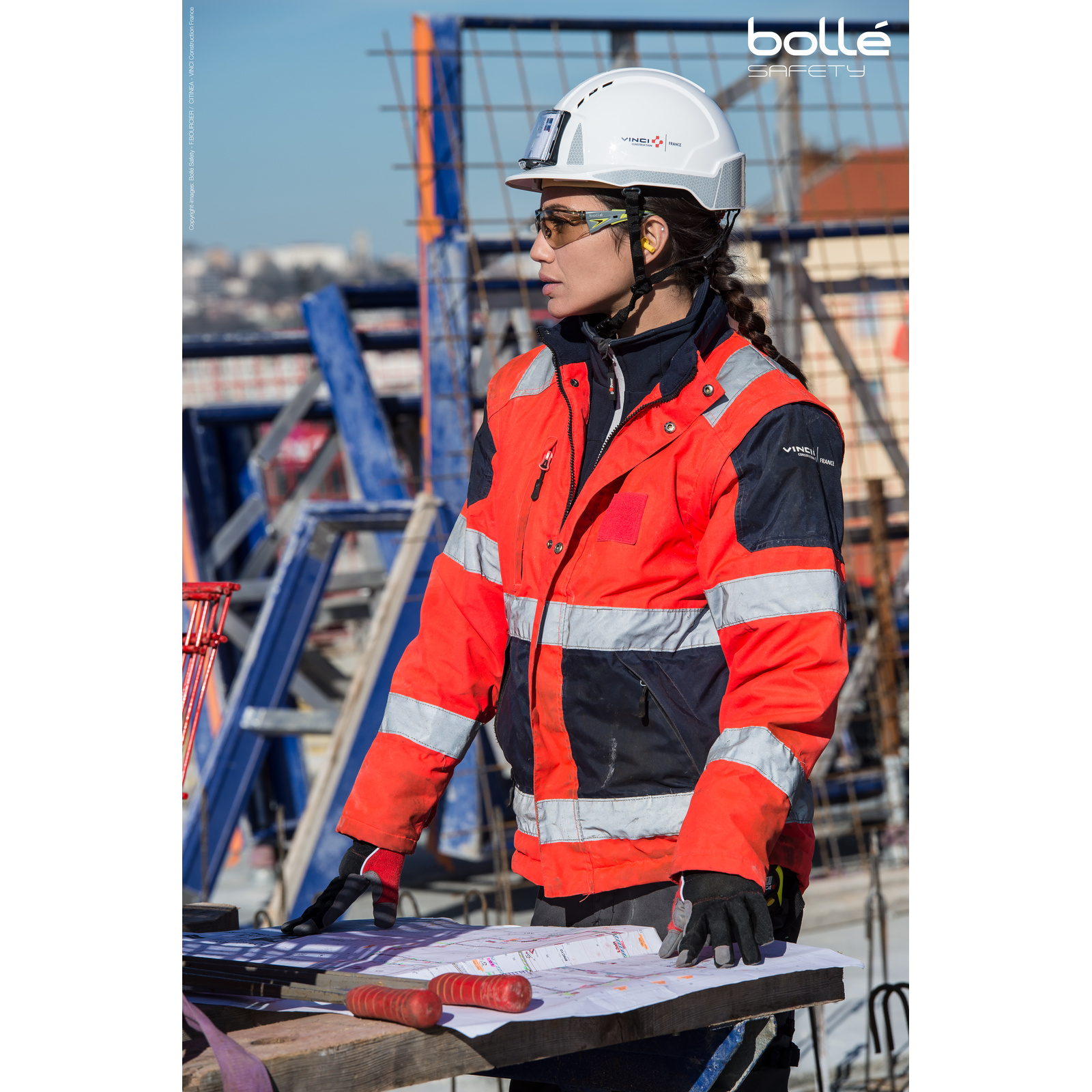 Lunette Copper monture gris/jaune RUSH+ SMALL BOLLÉ SAFETY - RUSHPSCSPL