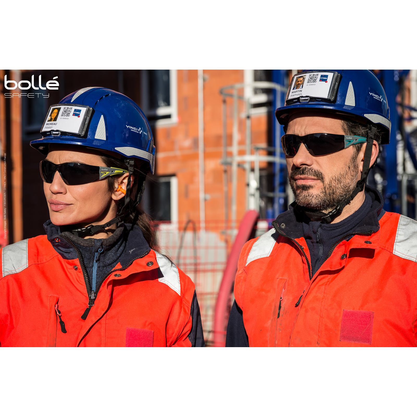 Lunette fumée monture gris/bleu RUSH+ SMALL BOLLÉ SAFETY - RUSHPSPSFG