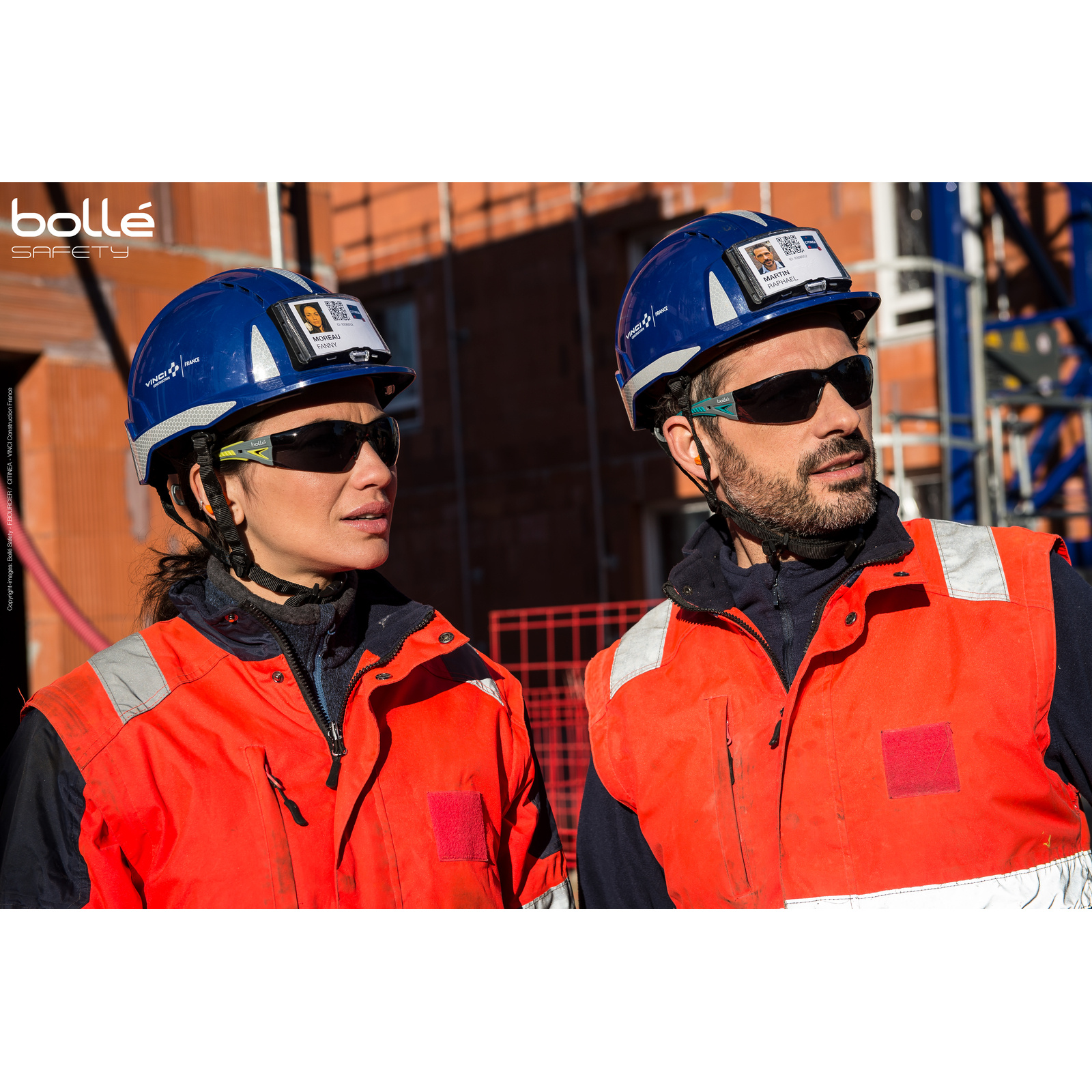 Lunette fumée monture gris/bleu RUSH+ SMALL BOLLÉ SAFETY - RUSHPSPSFG