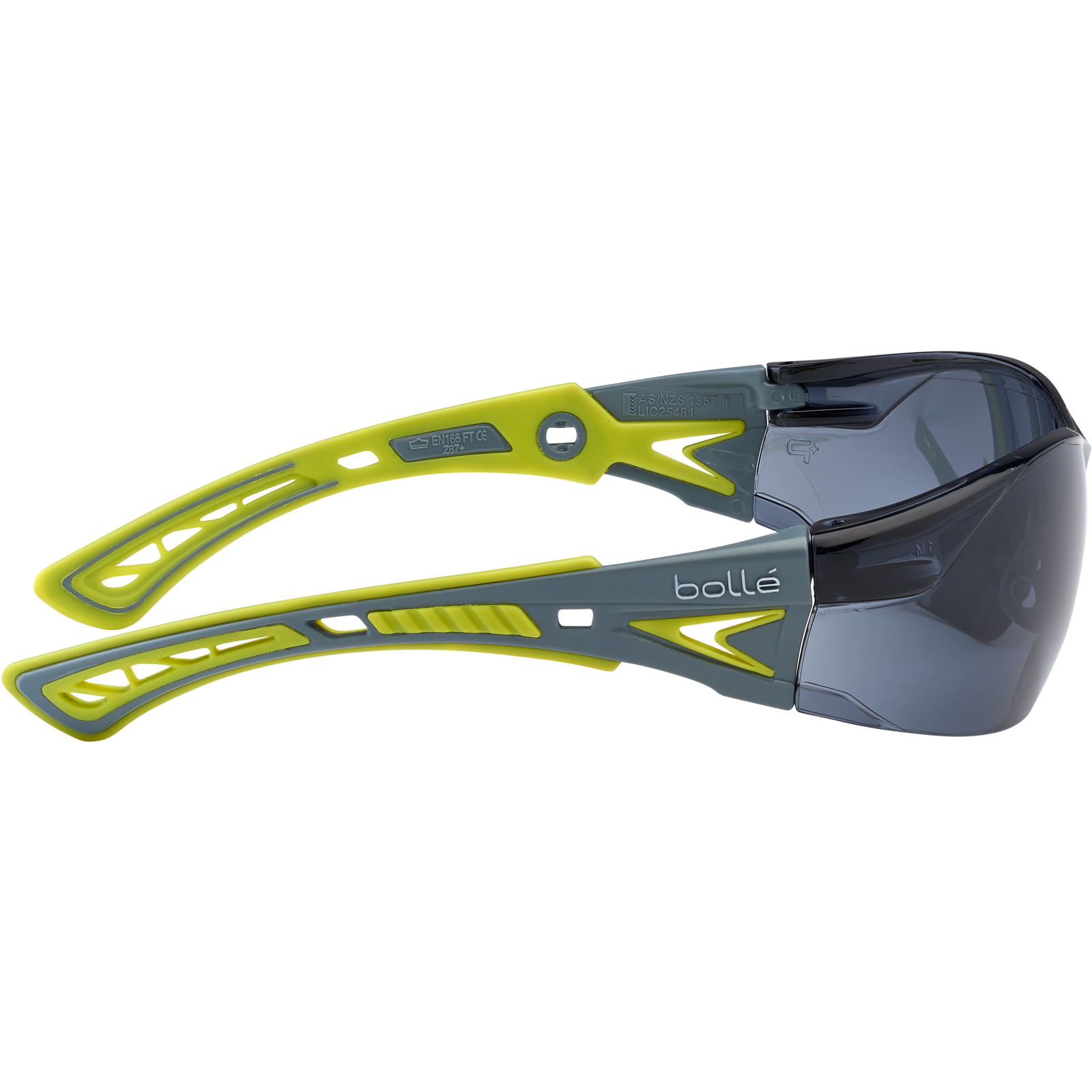 Lunette fumée monture gris/vert RUSH+ SMALL BOLLÉ SAFETY - RUSHPSPSFL