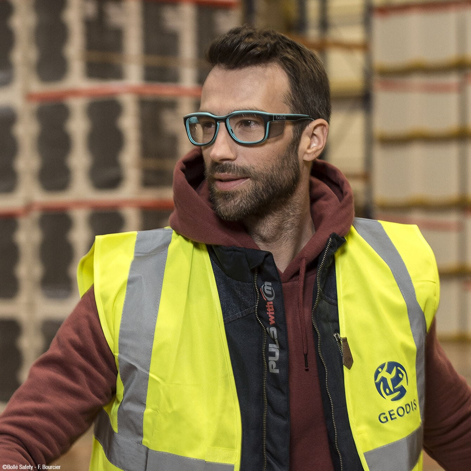 Lunettes de sécurité à la vue noir/bleu SEAMLESS BOLLE - SPICY