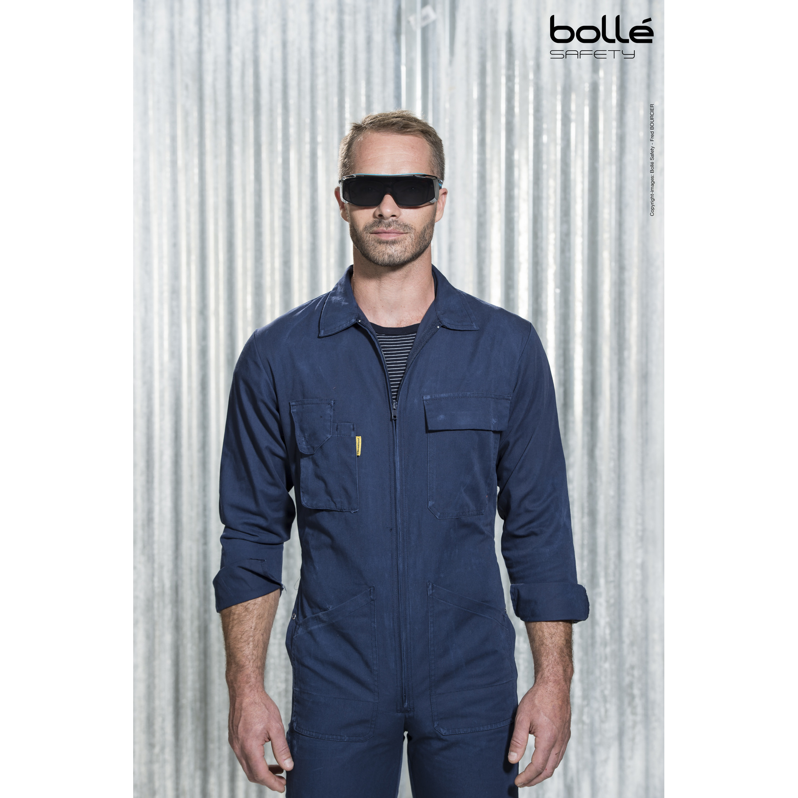SurLunette fumée monture noir/bleu TRYON OTG BOLLÉ SAFETY - TRYOTGPSF