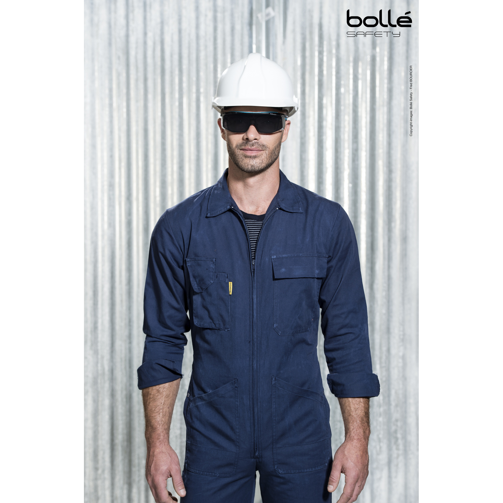 SurLunette fumée monture noir/bleu TRYON OTG BOLLÉ SAFETY - TRYOTGPSF