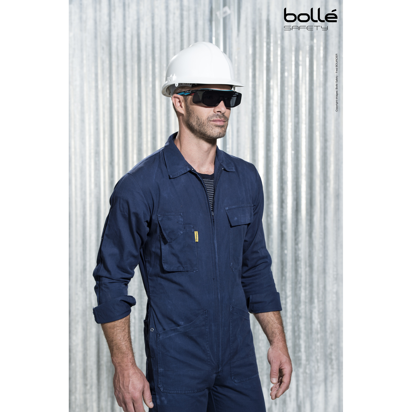 SurLunette fumée monture noir/bleu TRYON OTG BOLLÉ SAFETY - TRYOTGPSF