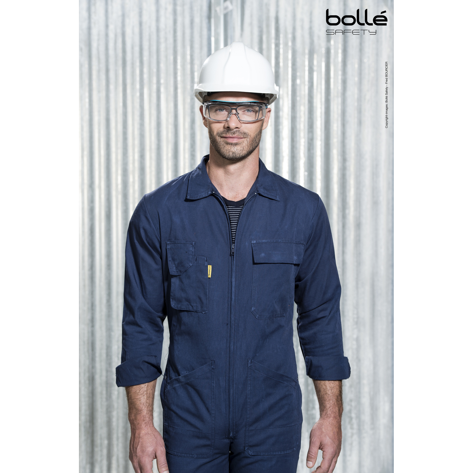 Surlunette incolore monture noir/bleu TRYON OTG BOLLÉ SAFETY - TRYOTGPSI