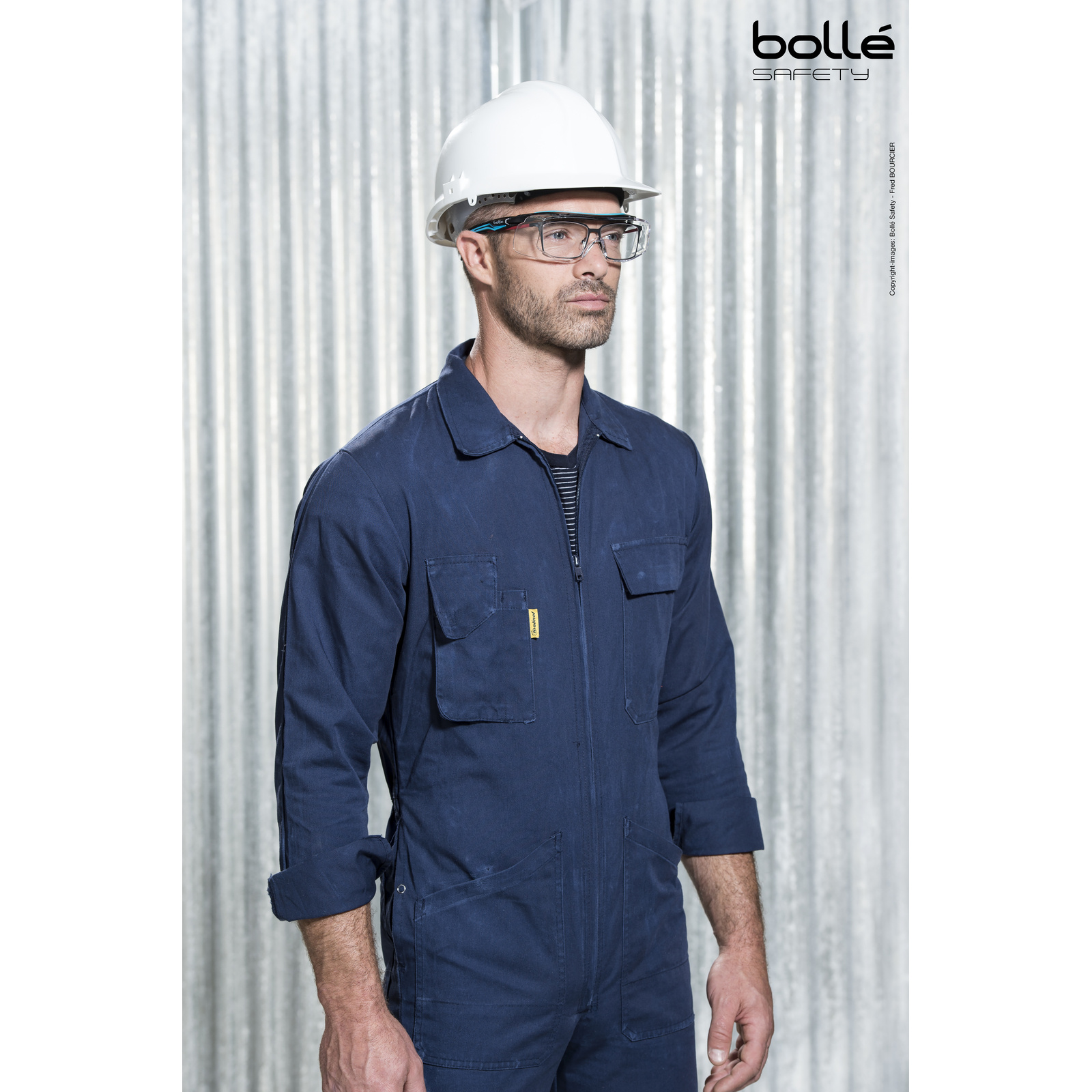Surlunette incolore monture noir/bleu TRYON OTG BOLLÉ SAFETY - TRYOTGPSI