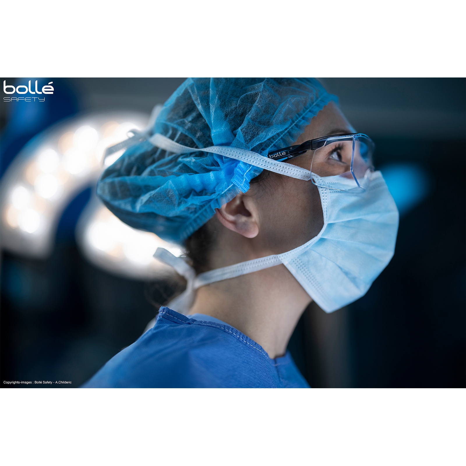 Surlunette incolore monture noir/bleu TRYON OTG BOLLÉ SAFETY - TRYOTGPSI