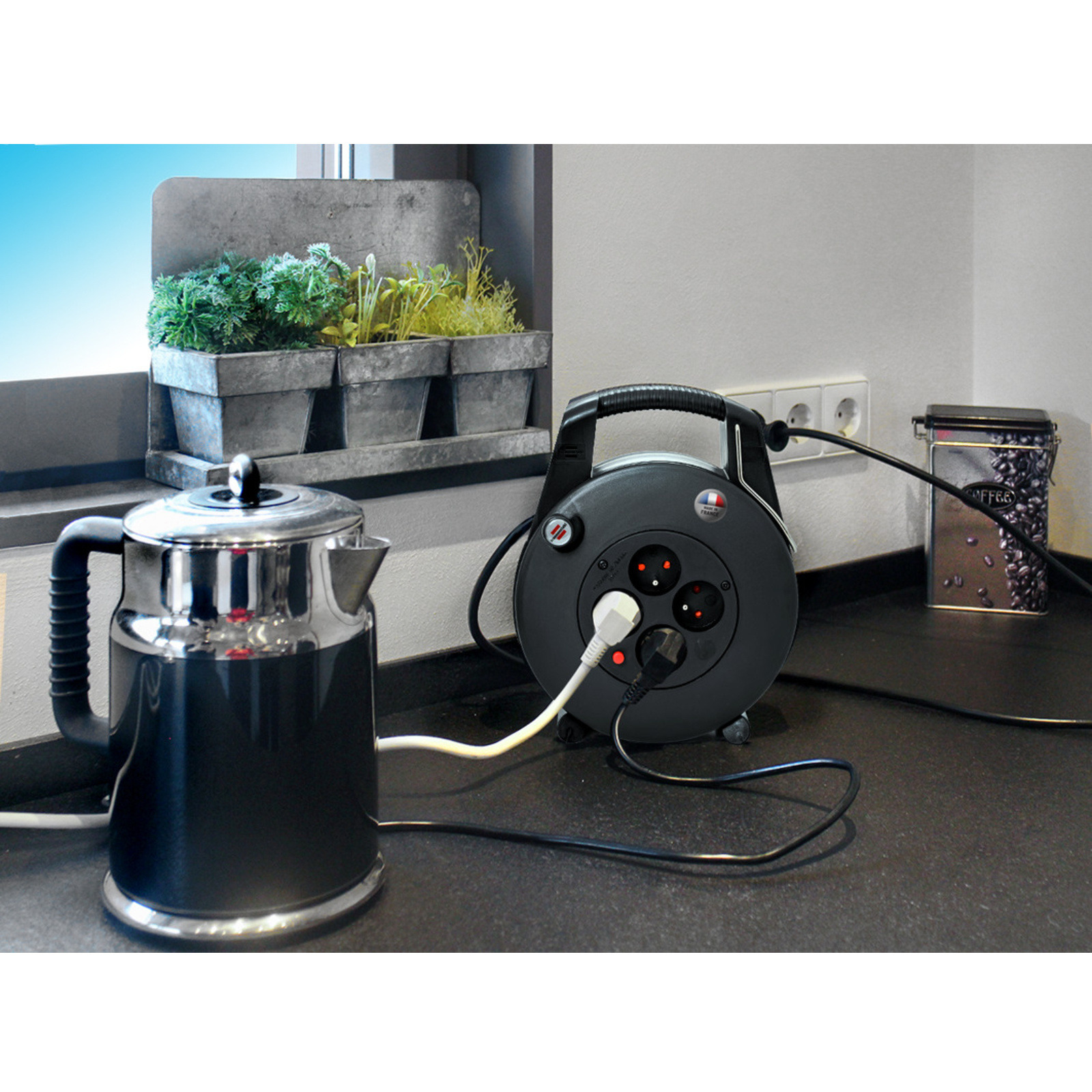 Enrouleur de câble Confort-Line CL-L noir 5m H05VV-F 3G1,0 BRENNENSTUHL - 1102501