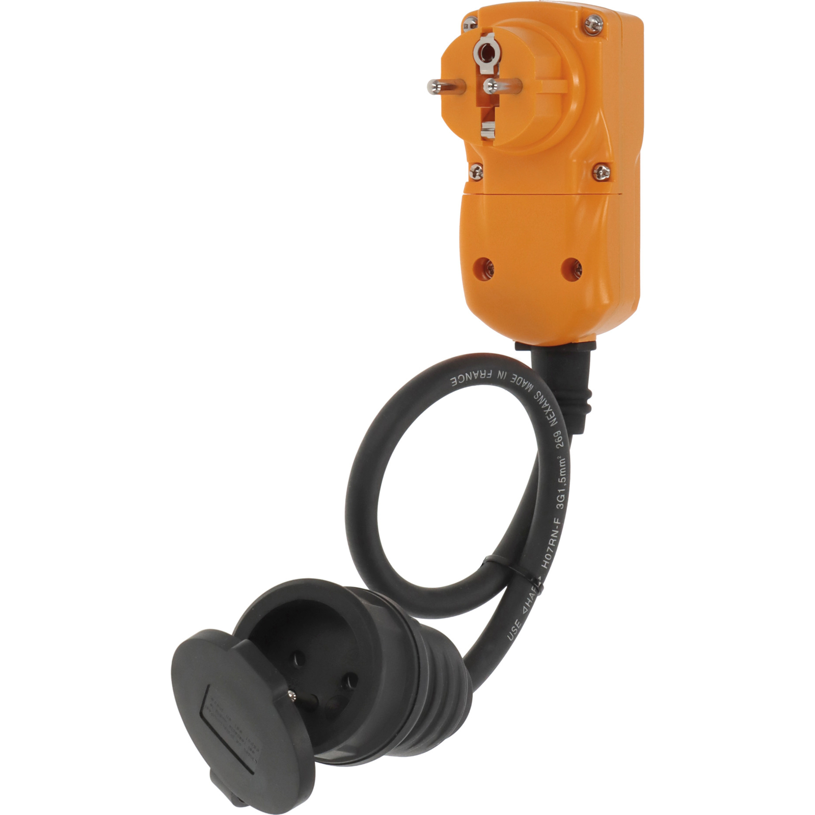Rallonge électrique avec fiche différentielle 10mA et prolongateur 0,5m H07RN-F  BRENNENSTUHL - 1132731
