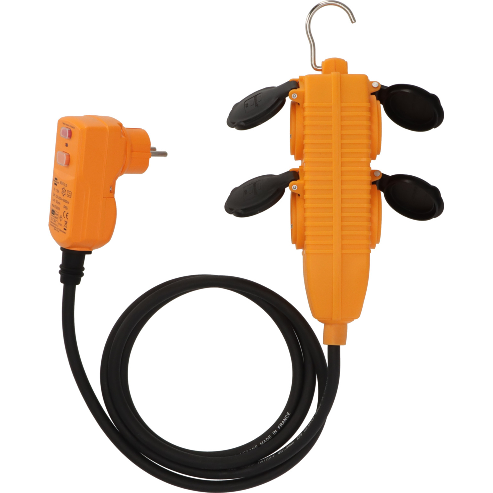 Rallonge électrique avec fiche différentielle 30mA et bloc Powerblock 2m H07RN-F BRENNENSTUHL - 1132751
