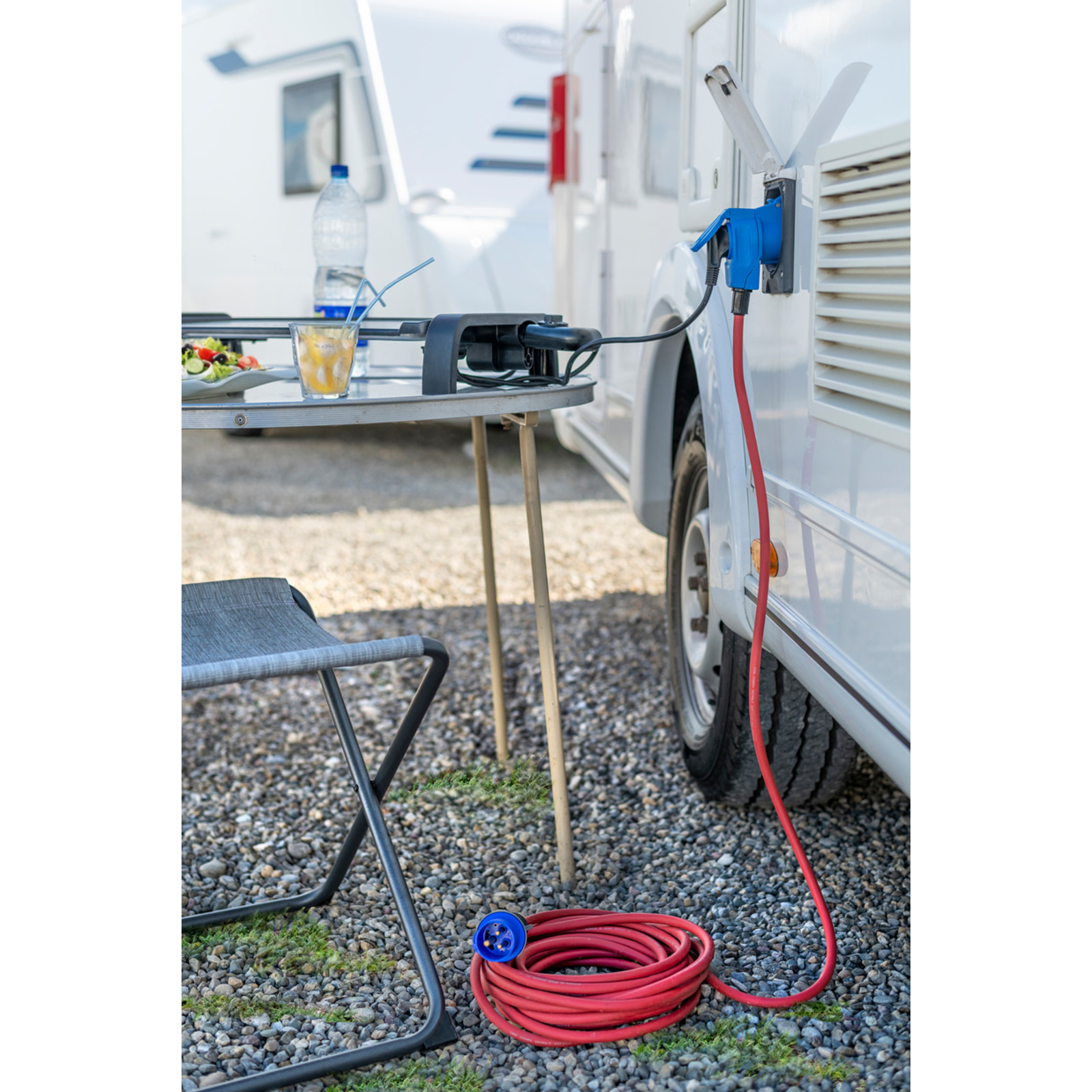 Rallonge électrique IP44 15m H07RN-F 3G1,5 rouge double prise CEE P17 2P+T 16A BRENNENSTUHL - 1133011