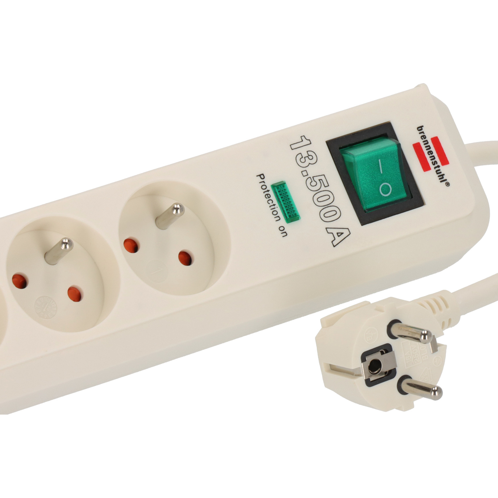 Multiprise Eco-Line 4 prises avec parasurtenseur 13500A blanc 1,4m H05VV-F 3G1 BRENNENSTUHL - 1159721