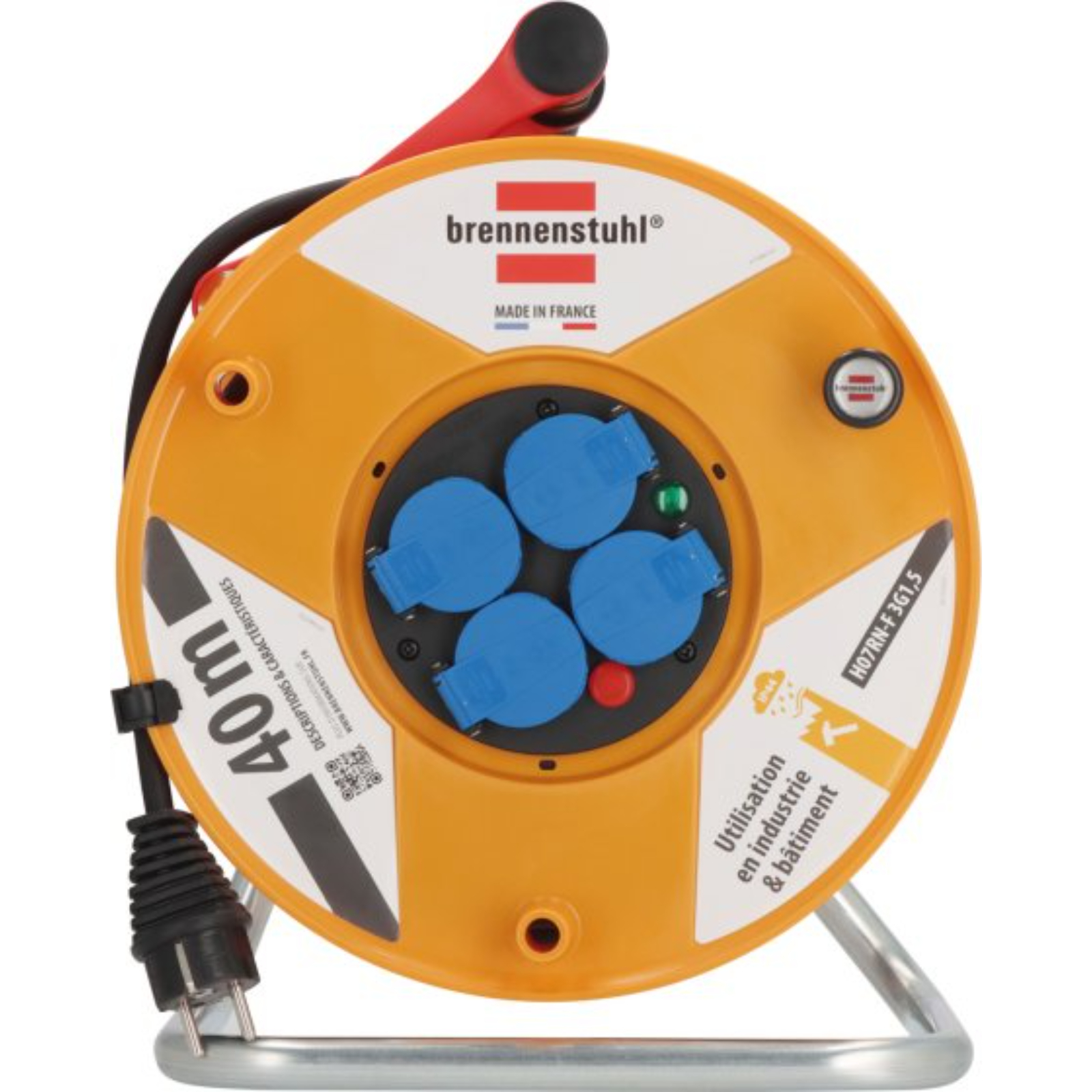 Enrouleur de câble BAT-PRO 4015 40m de câble H07RN-F 3G1,5 BRENNENSTUHL - 1205931