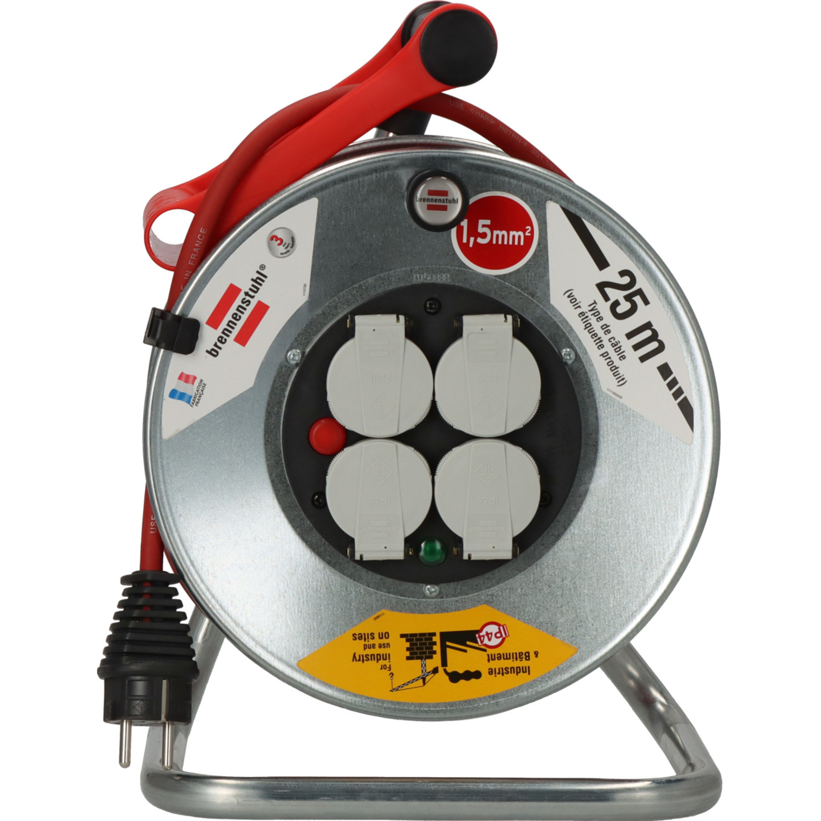 Enrouleur de câble SILVER-S Professional 25m H07RN-F 3G1,5 IP44 BRENNENSTUHL - 1207921