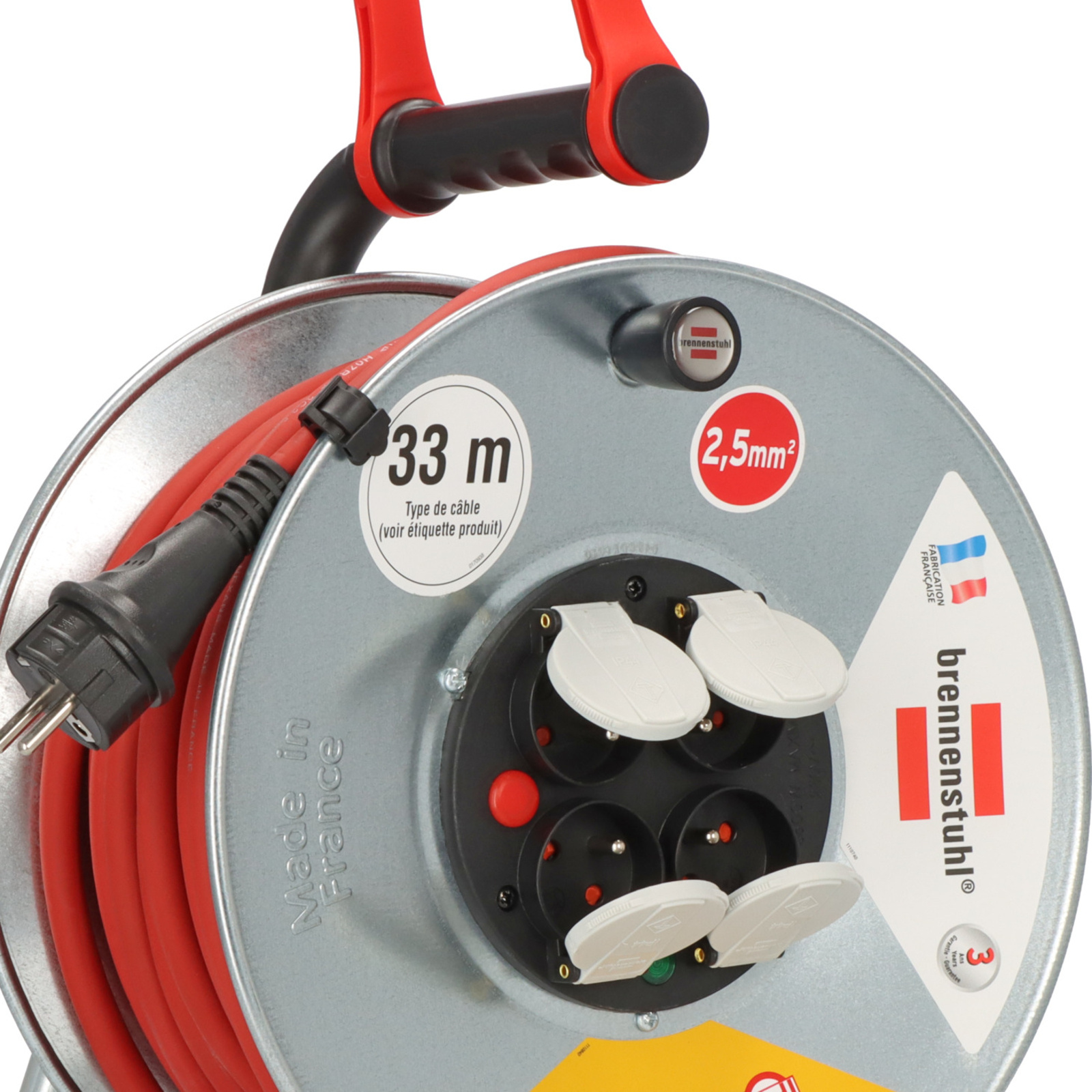 Enrouleur de câble SILVER-33 Professional 33m H07RN-F 3G2,5 IP44 BRENNENSTUHL - 1207961