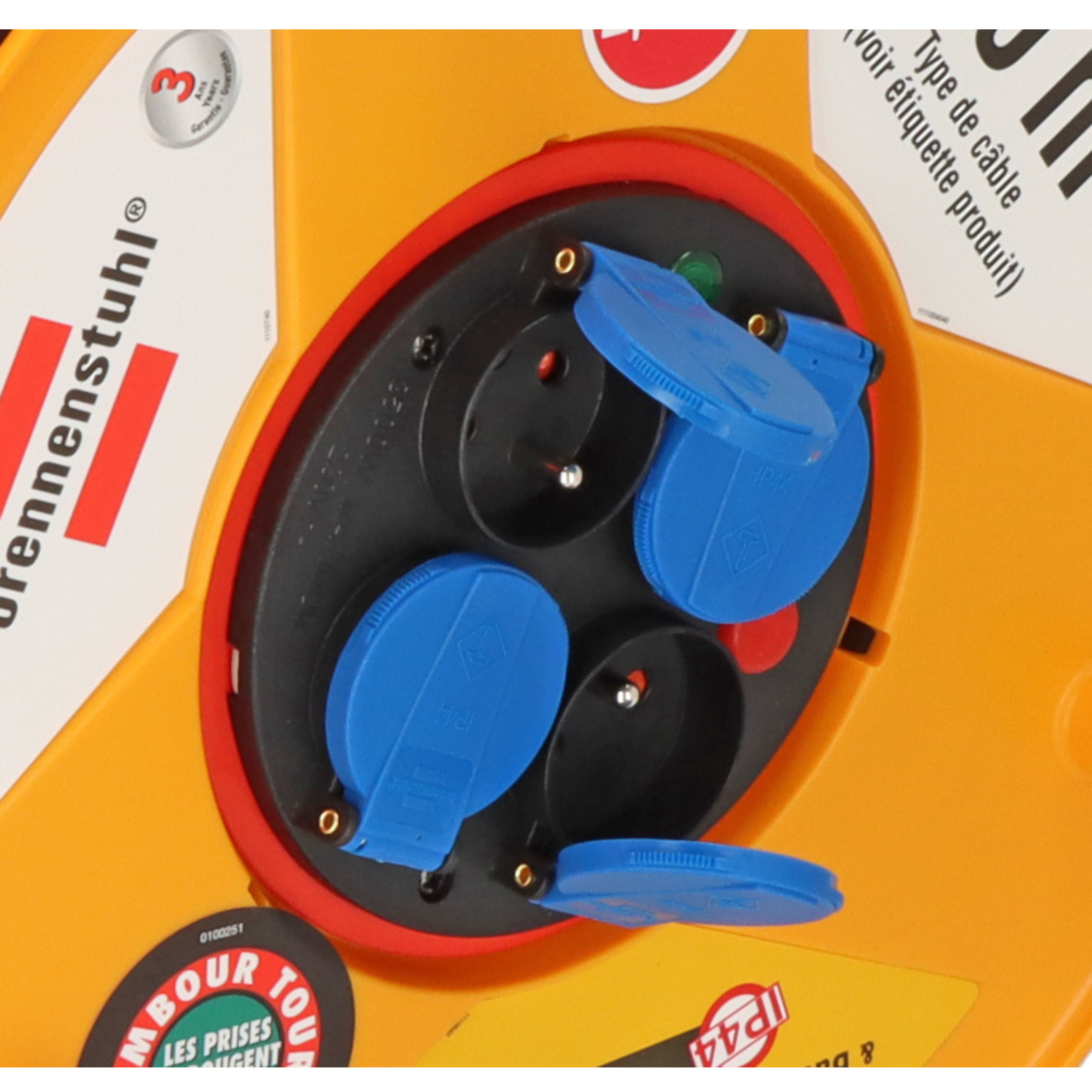 Enrouleur de câble Standard RB PRO 40m de câble H07RN-F 3G2,5 IP44 BRENNENSTUHL - 1233141