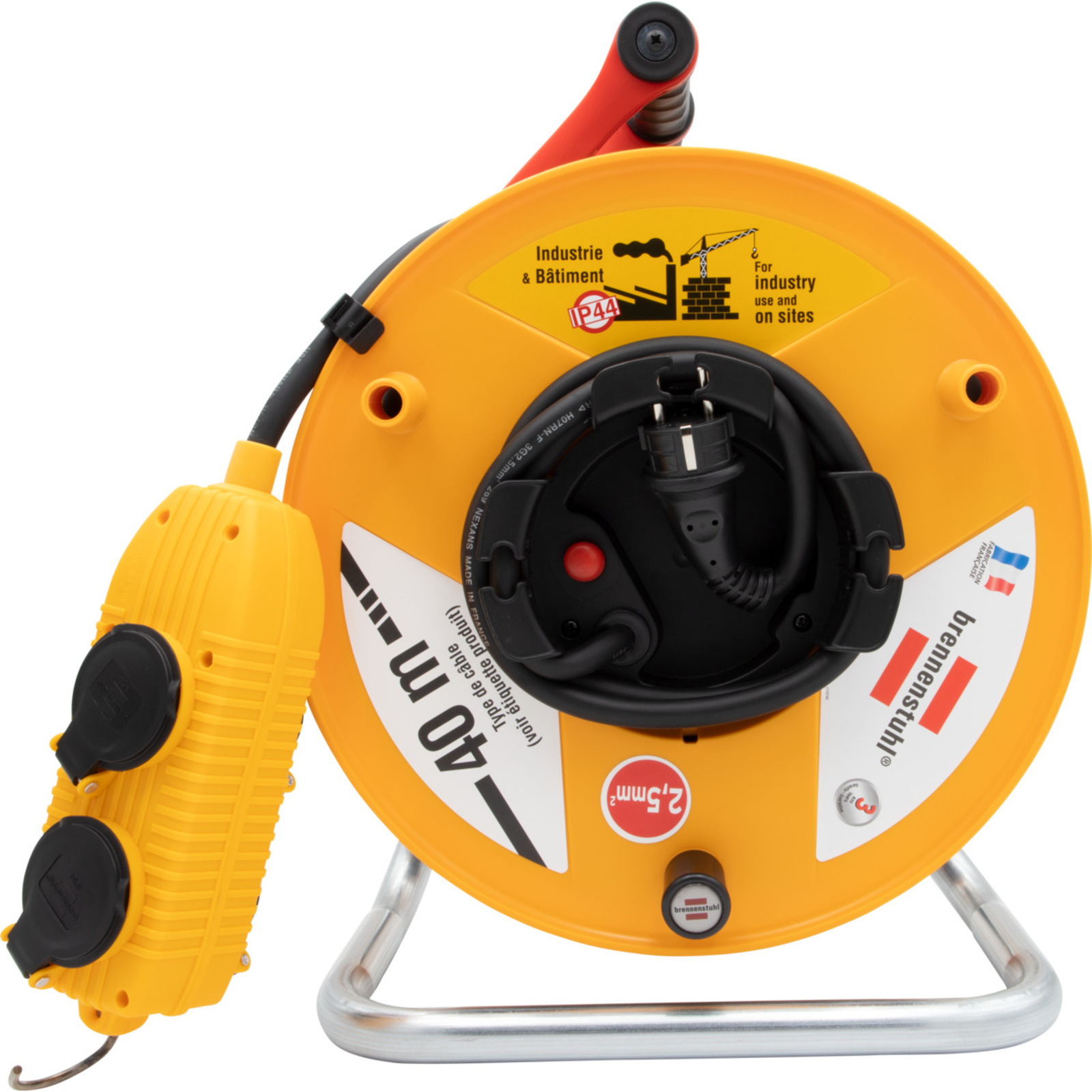 Enrouleur de câble Standard BT PRO 40m de câble H07RN-F 3G2,5 IP44 BRENNENSTUHL - 1233221