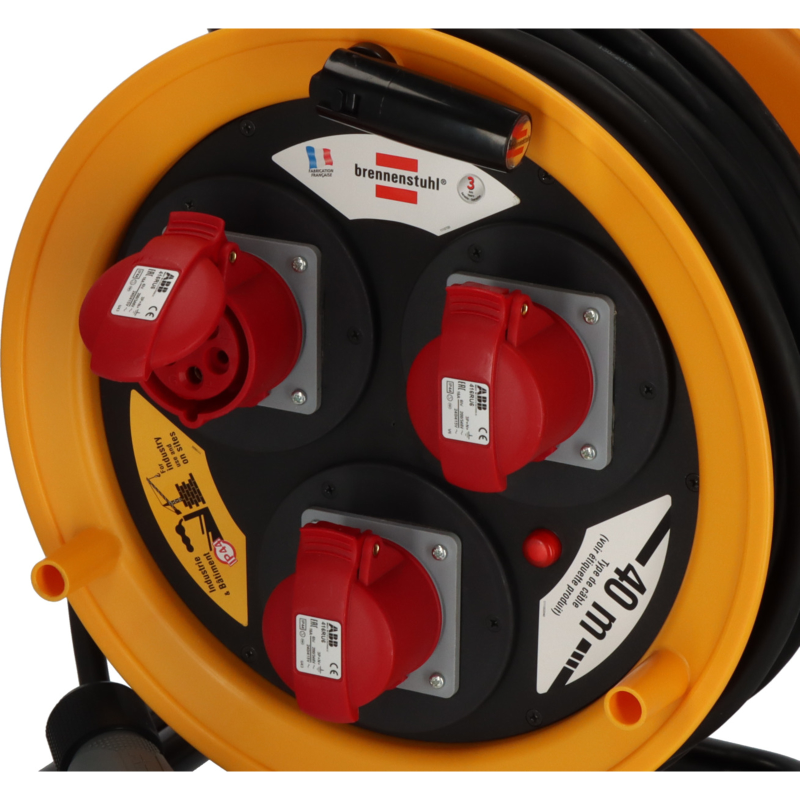 Enrouleur de câble Maxi Garant CEE/16A/415V 40m H07RN-F 5G2,5 IP44 BRENNENSTUHL - 1243241