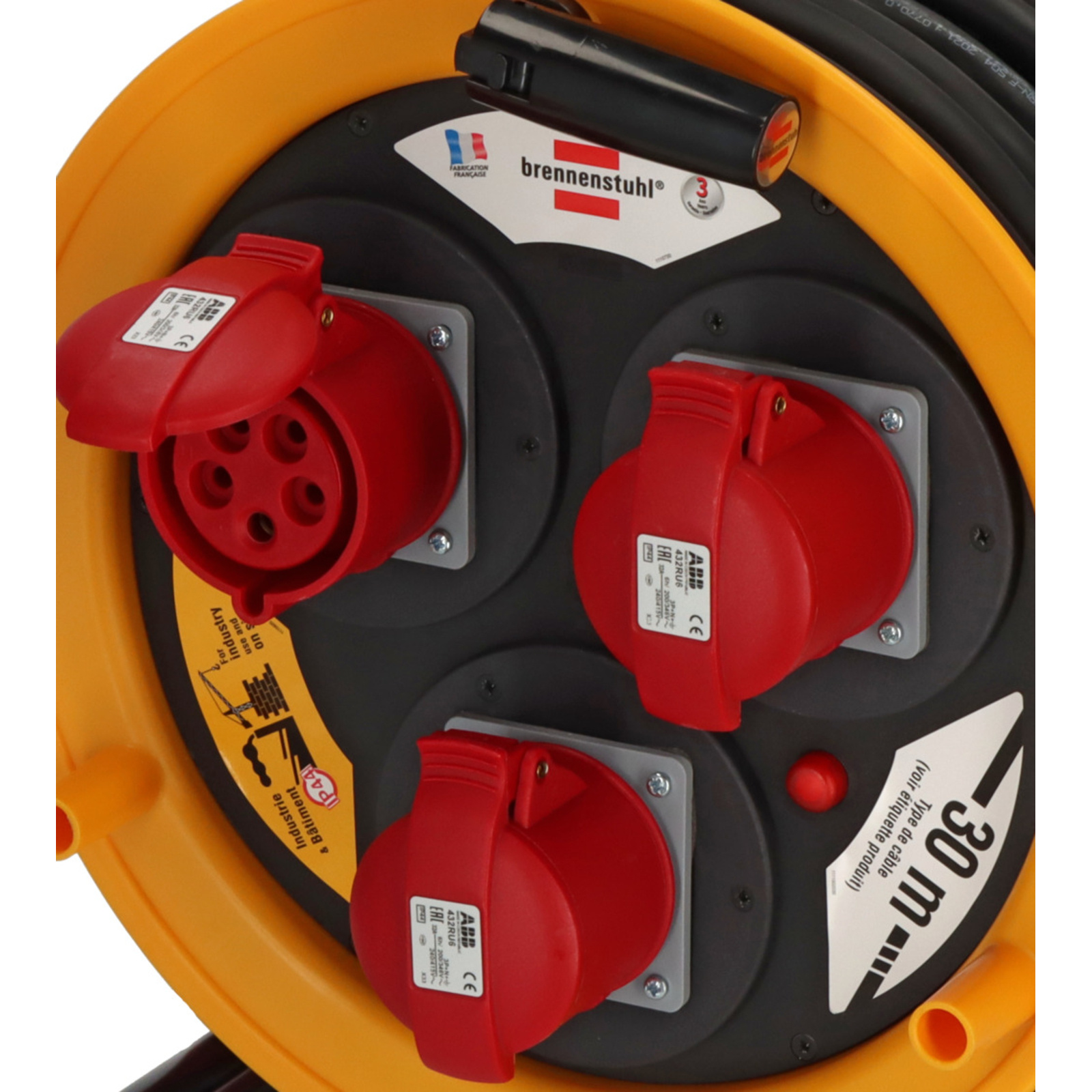 Enrouleur de câble Maxi Garant CEE/32A/415V 30m H07RN-F 5G4,0 IP44 BRENNENSTUHL - 1243261