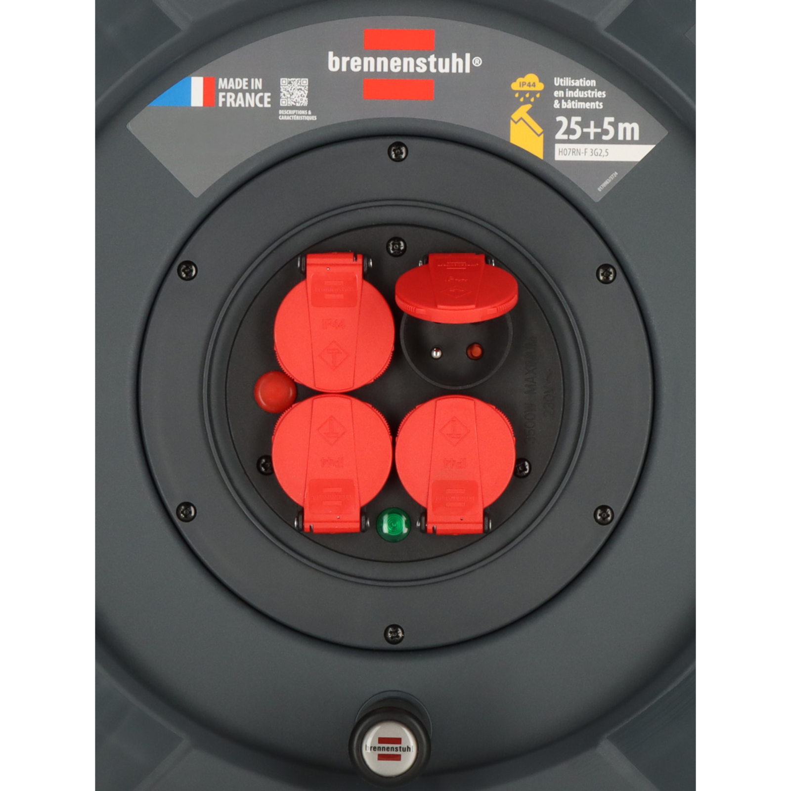 Enrouleur de câble avec Powerblock KC 2201 4+4 Professional 25+5m H07RN-F 3G2,5 BRENNENSTUHL - 9212301110