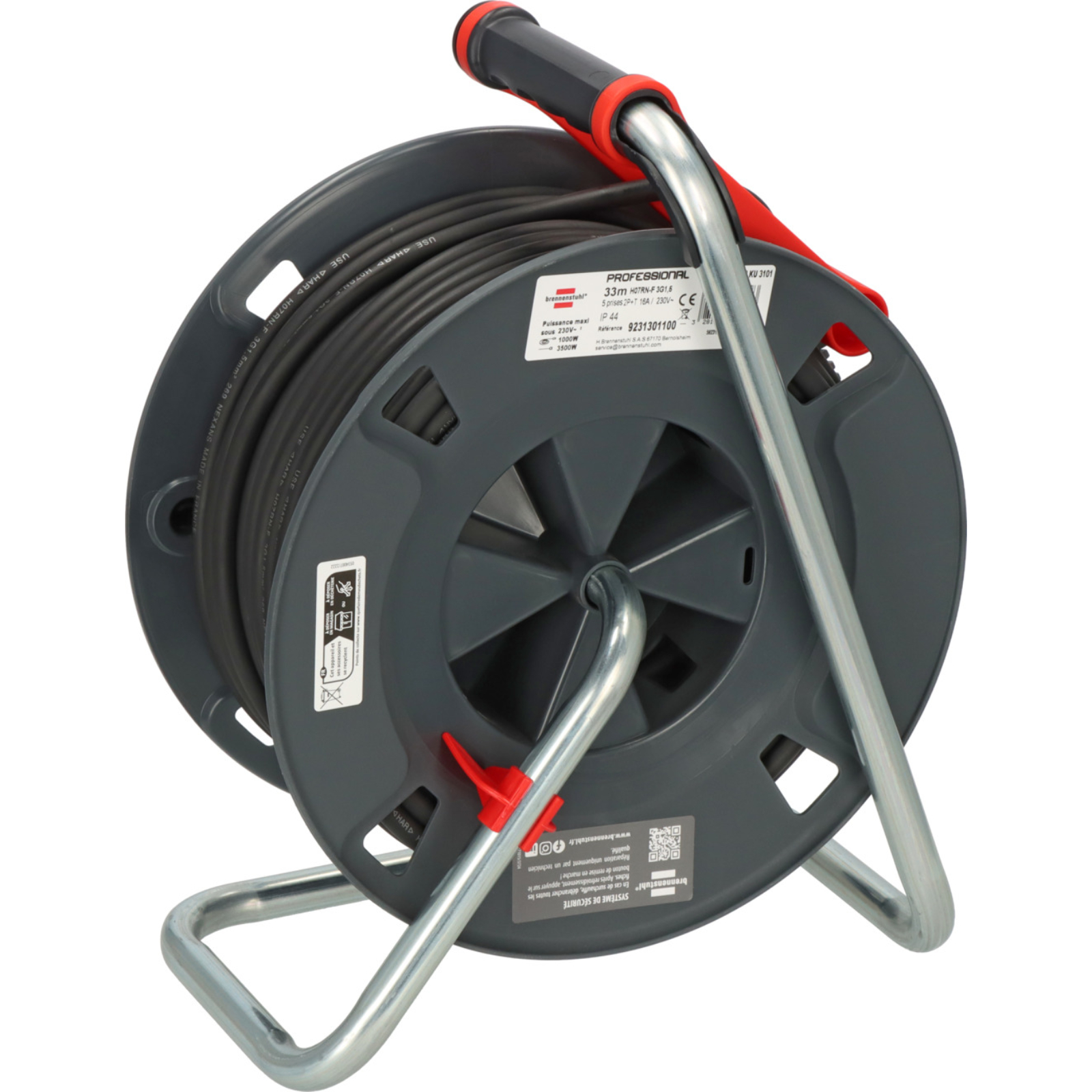 Enrouleur de câble 300 KU 2201 Professional 25m H07RN-F 3G2,5 IP44 BRENNENSTUHL - 9232201100