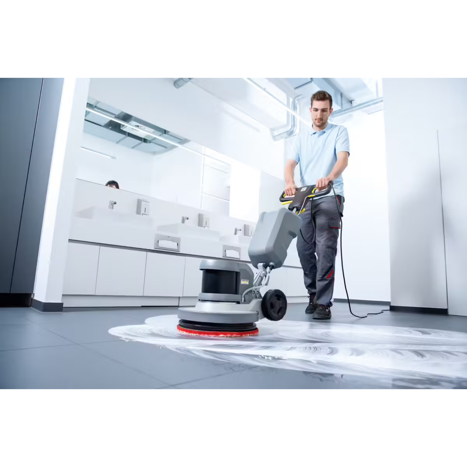 Monobrosse KÄRCHER BDS 43/DUO C + Plateau entraîneur + Papier abrasif grain 36 + poids supplémentaire 10kg ponçage parquet