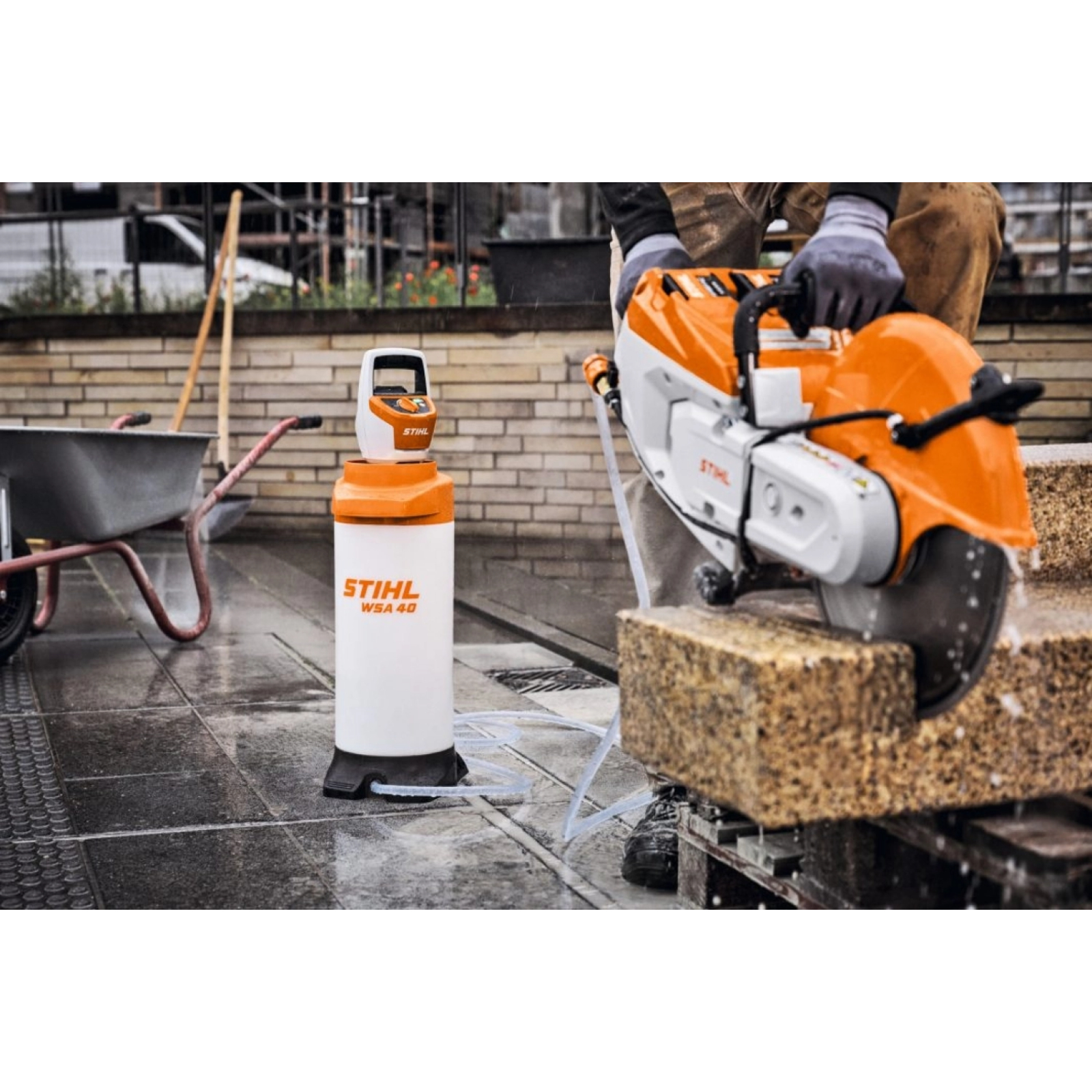 Découpeuse STIHL TS 410 Ø 300 mm - Pack prêt à l’emploi pour découpe à eau sur chantier