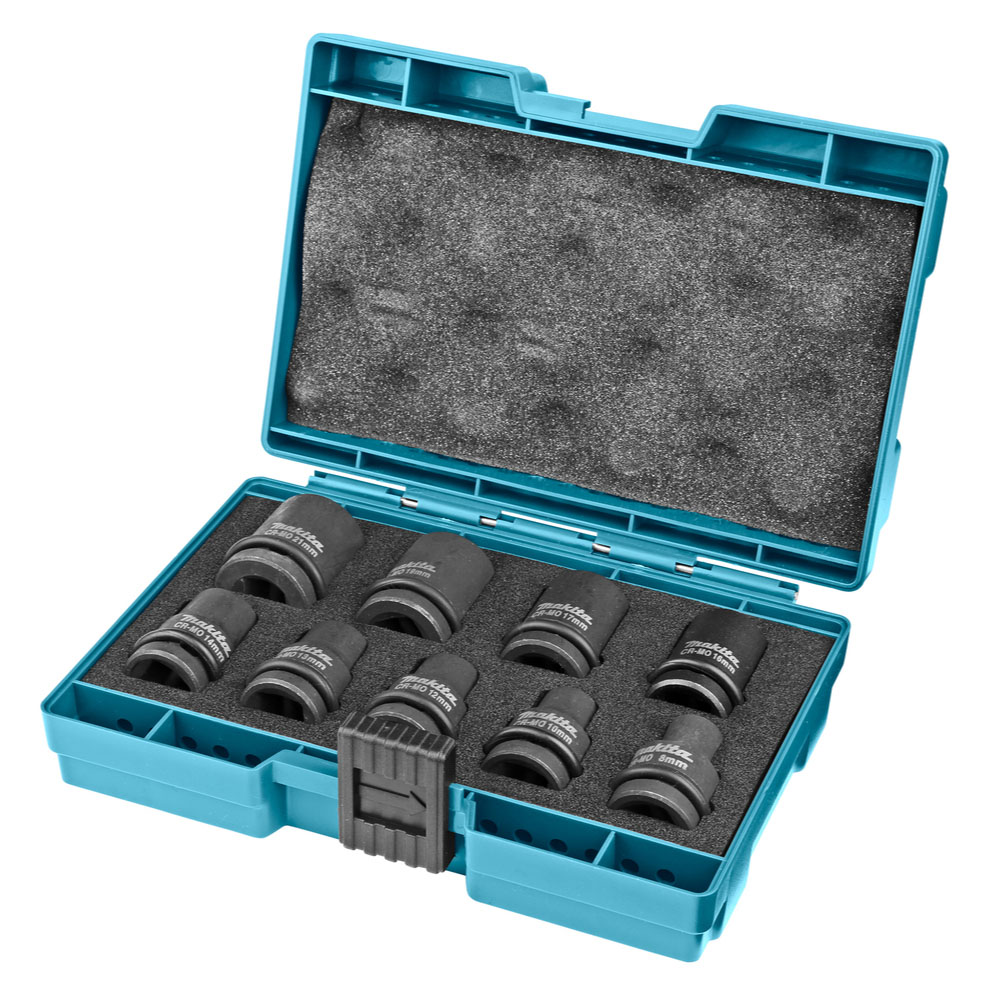 Coffret 9 douilles MAKITA pour boulonneuses à choc 1/2 - B66232