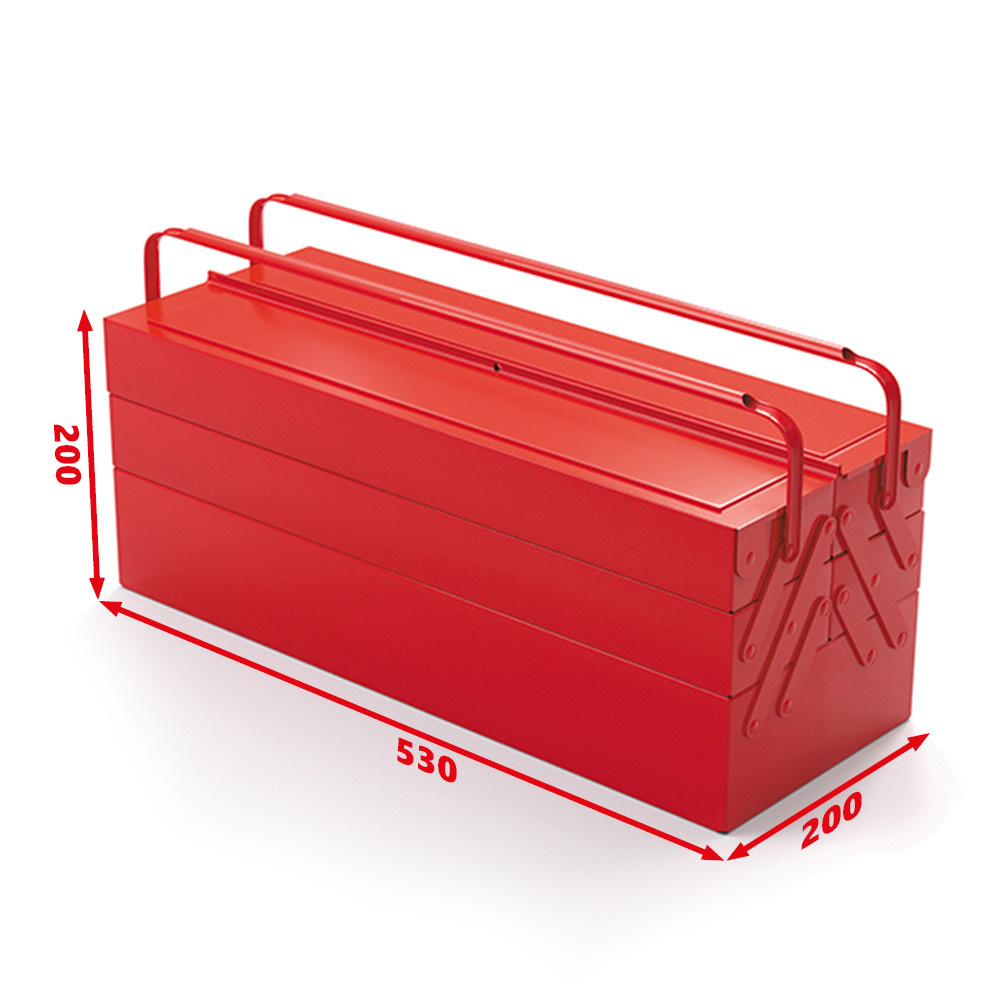 BOÎTE À OUTILS 5 COMPARTIMENTS 19L ROUGE - SORI - DIM 530 x 200 x 200MM- 782408