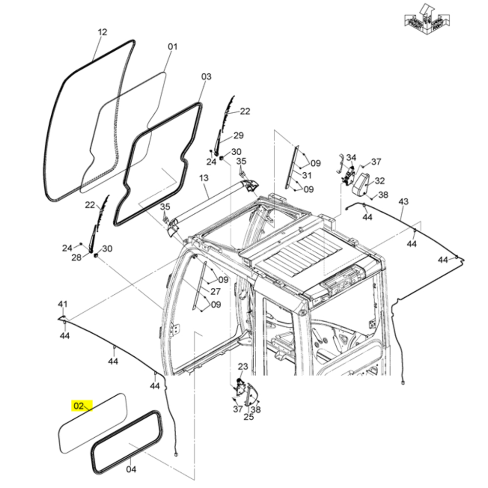 Vitre inférieure pare-brise HITACHI - L4668647