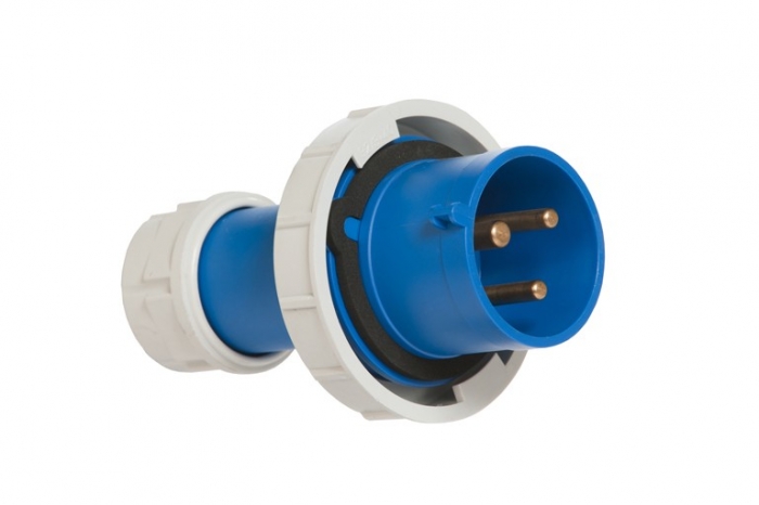 Fiche mâle 250V 2P+T 16A IP67-CEBA-P17M3B16TIP67