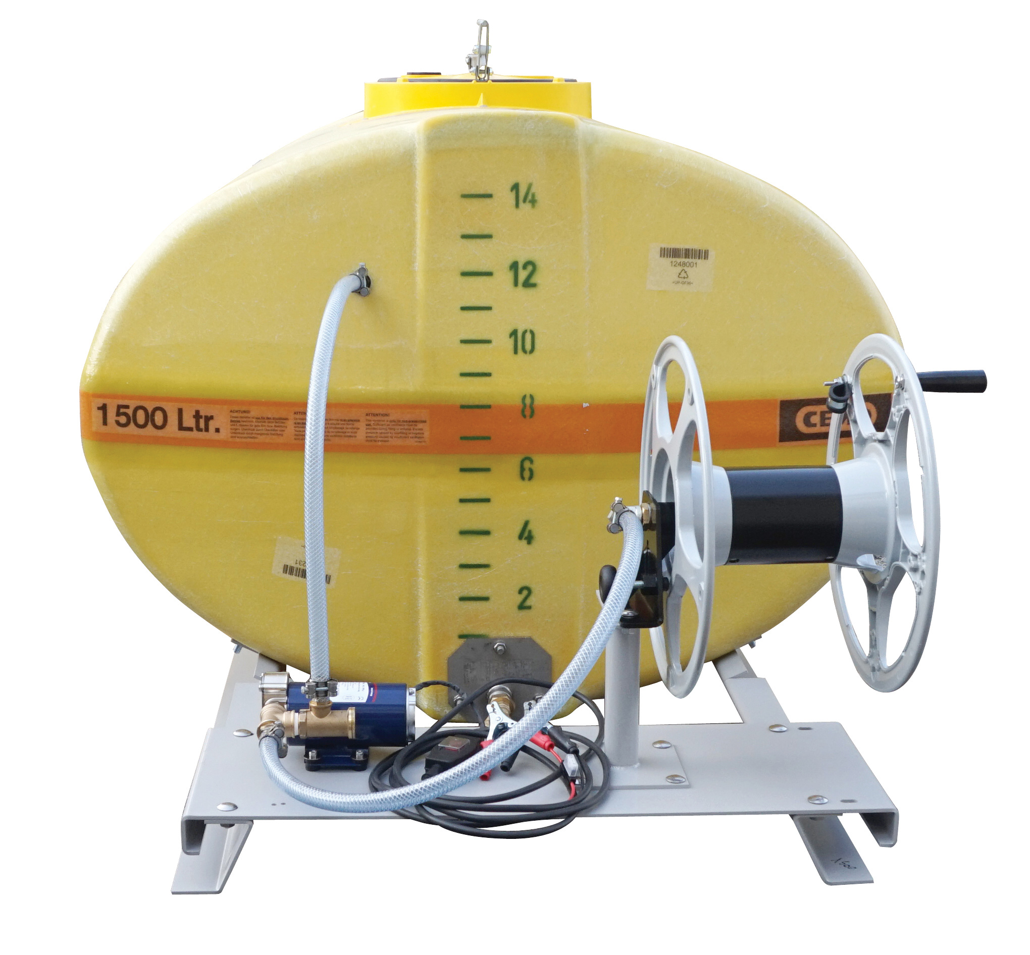 Cuve PFV ovale équipée sur plateau 600, pompe électrique CEMO - 90233E