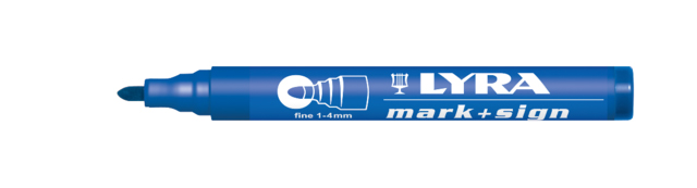 Marqueur permanent bleu MARK+SIGN pointe ogive 1-4 mm - boîte de 10 - LYRA - 4020051