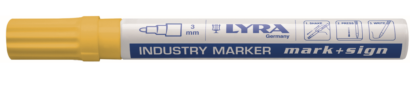 Marqueur peinture laquée jaune en boite de 10 LYRA MARK + SIGN - OMYACOLOR- 4040007