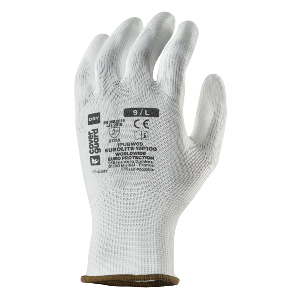 Gant EUROLITE 13P100 Jauge 13 blanc - COVERGUARD - 1PUBW