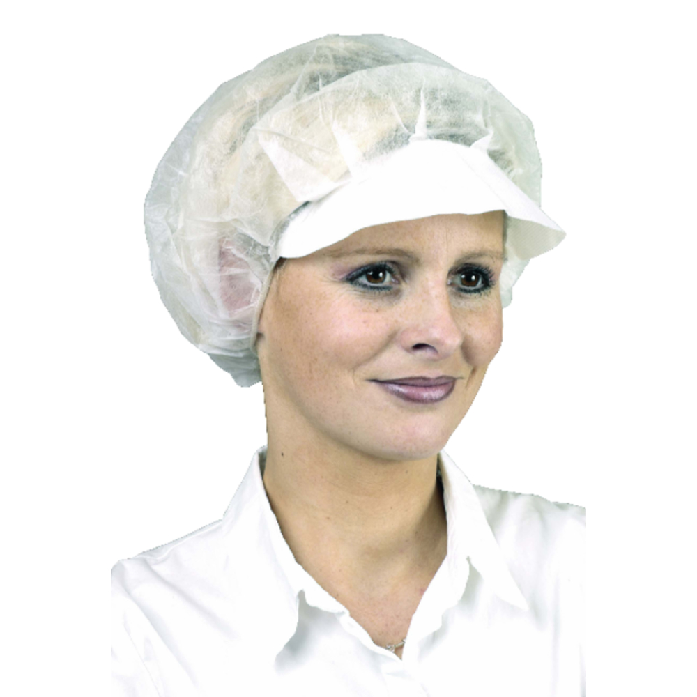 Charlotte visière BOUFFANT CAP WITH VISOR blanc - Lot de 100 - COVERGUARD - 45640