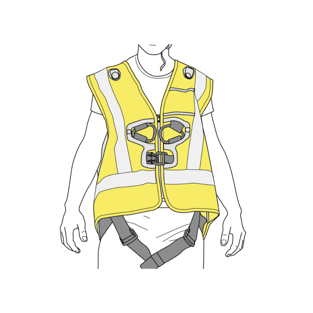 Veste HI-VIZ jaune pour harnais NEWTON PETZL - C073GA00