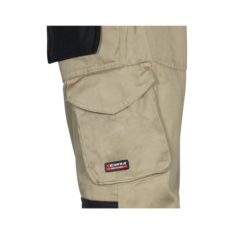 Pantalon BRICKLAYER beige/noir - Jambes courtes - COFRA - V015-0-00