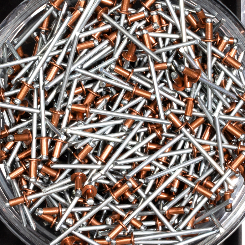 500 rivets standards à cuivre/acier à tête plate à Ø3x6mm - SCELL-IT - CCD3006