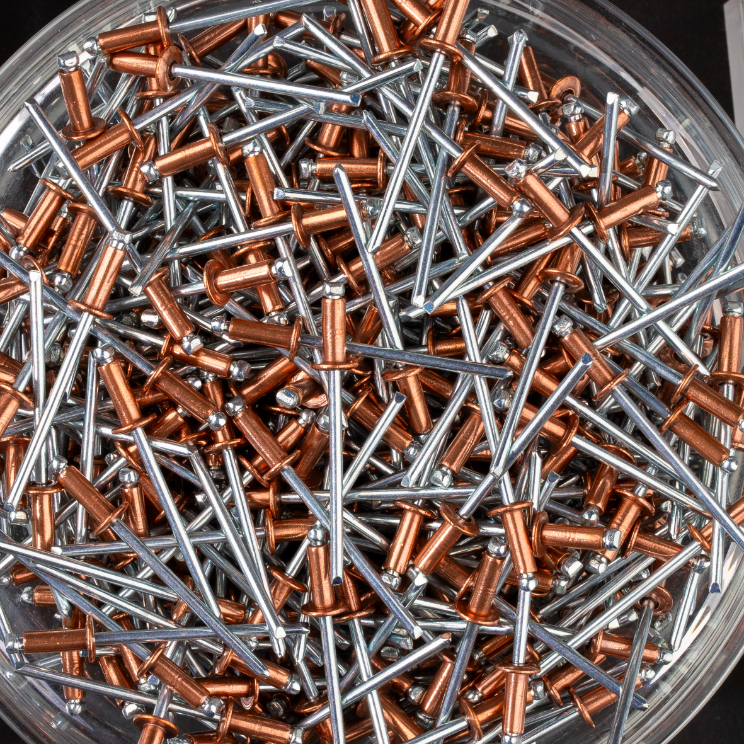 500 rivets standards à cuivre/acier à tête plate à Ø3x8mm - SCELL-IT - CCD3008