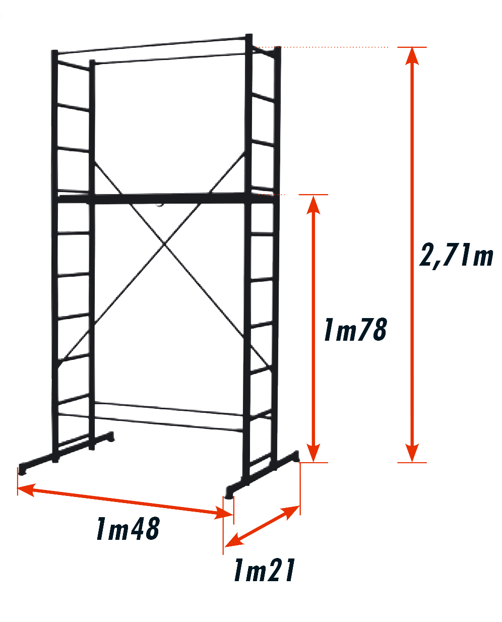 Échafaudage B4 CENTAURE hauteur de travail 4m00 - 203702