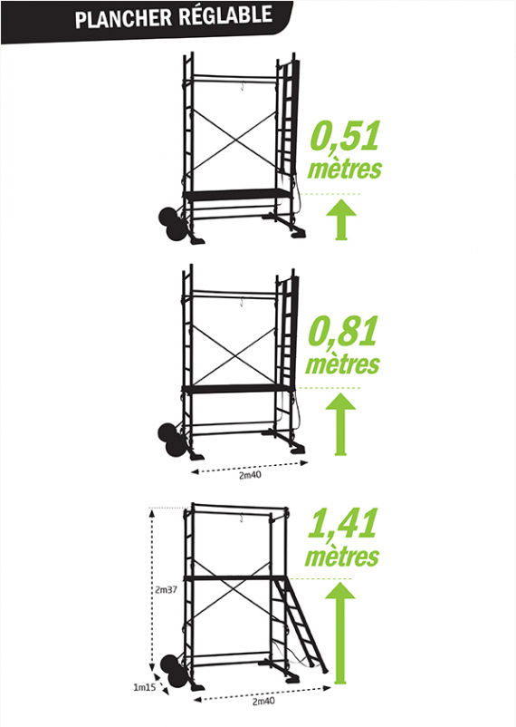 Échafaudage de jardin Centaure GARDEN'UP hauteur de travail 3,40 M - 209700
