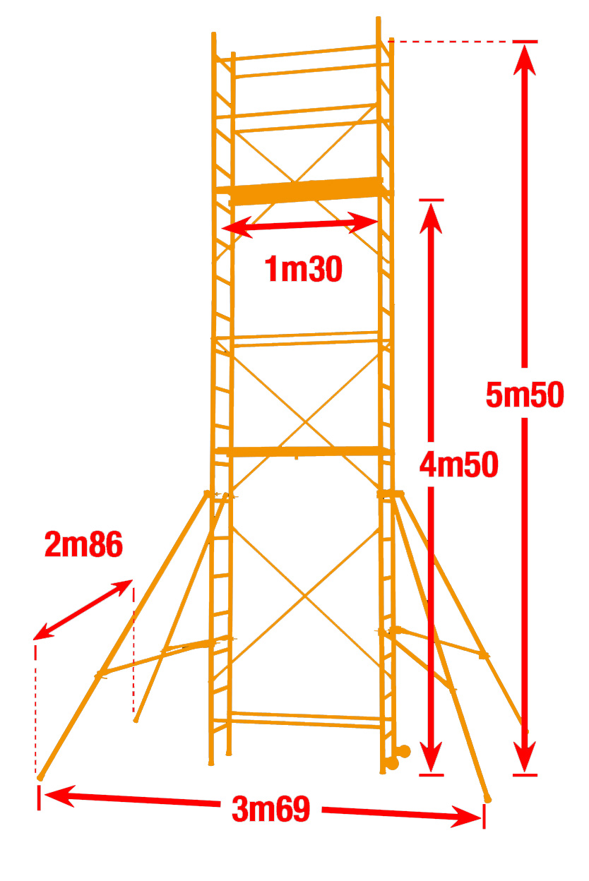 Échafaudage aluminium hauteur de travail 6m70 CENTAURE SPEED UP XL 236705