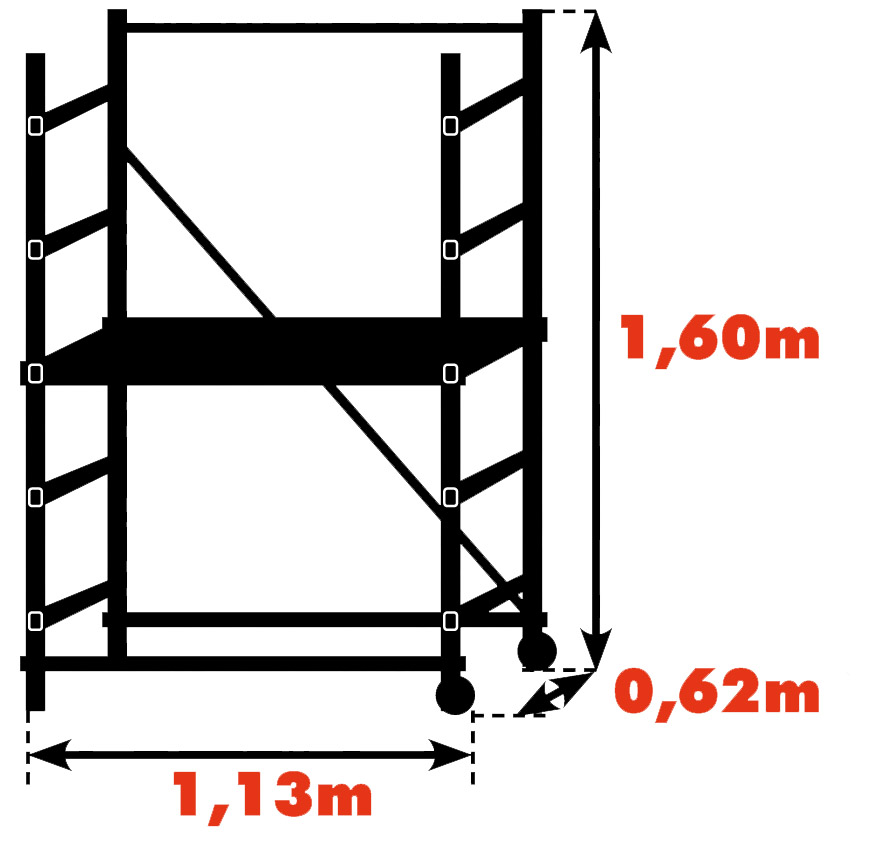 Échafaudage CENTAURE PARTNER Hauteur de travail 3m00 - 342800